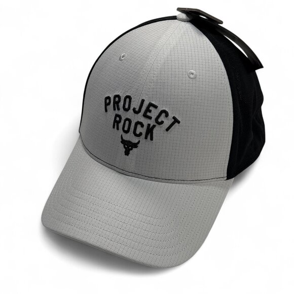 Under Armour Project Rock Mens‎ Trucker Hat Snapback Cap NWT White Black 1369815 - Picture 6 of 11